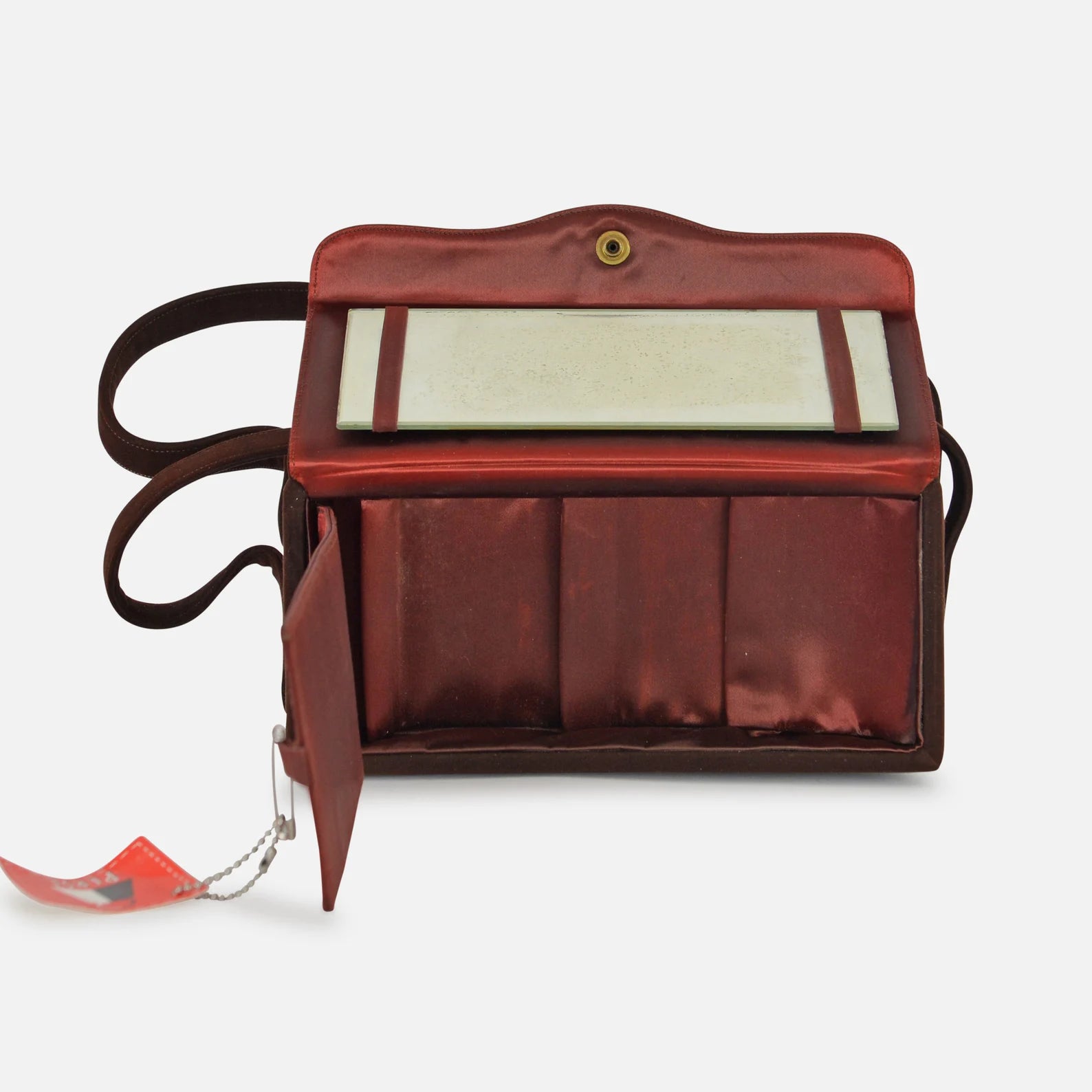 Vintage Dark Brown Suede Flap Rectangular Mini Shoulder Bag