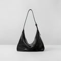 Minimalist Soft Leather Small Slouchy Shoulder Bucket Bag