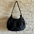 Casual Black Ruched Nylon Convertible Shoulder Crossbody Hobo Bag