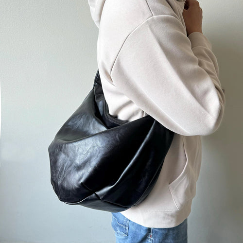 Casual Oversized Soft Leather Slouchy Crescent Shoulder Bag