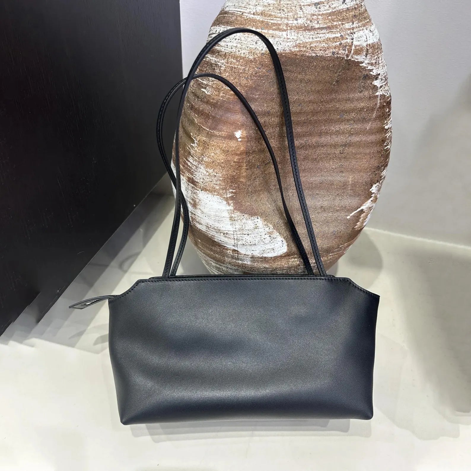 Minimalist Smooth Thin Strap Small Leather Shoulder Crossbody Bag
