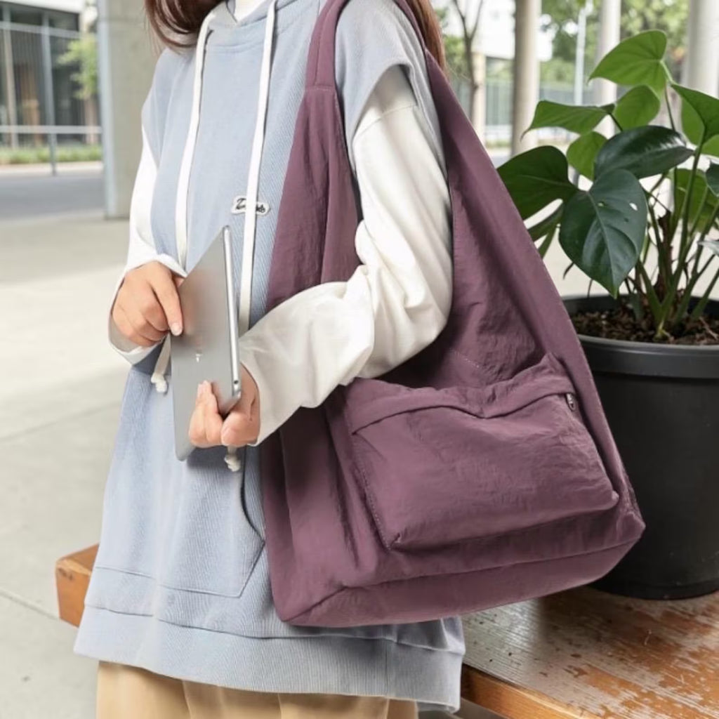 Casual Lightweight Nylon Large Capacity Shoulder Tote Bag