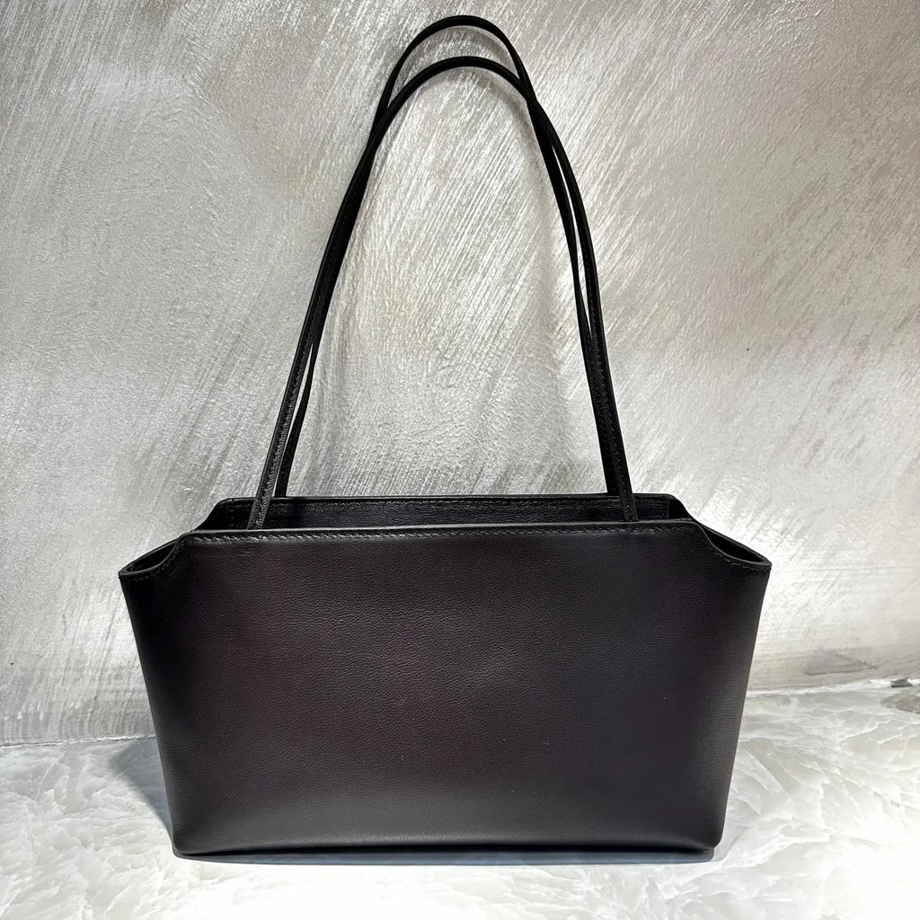 Minimalist Smooth Leather Thin Strap Small Shoulder Tote Bag