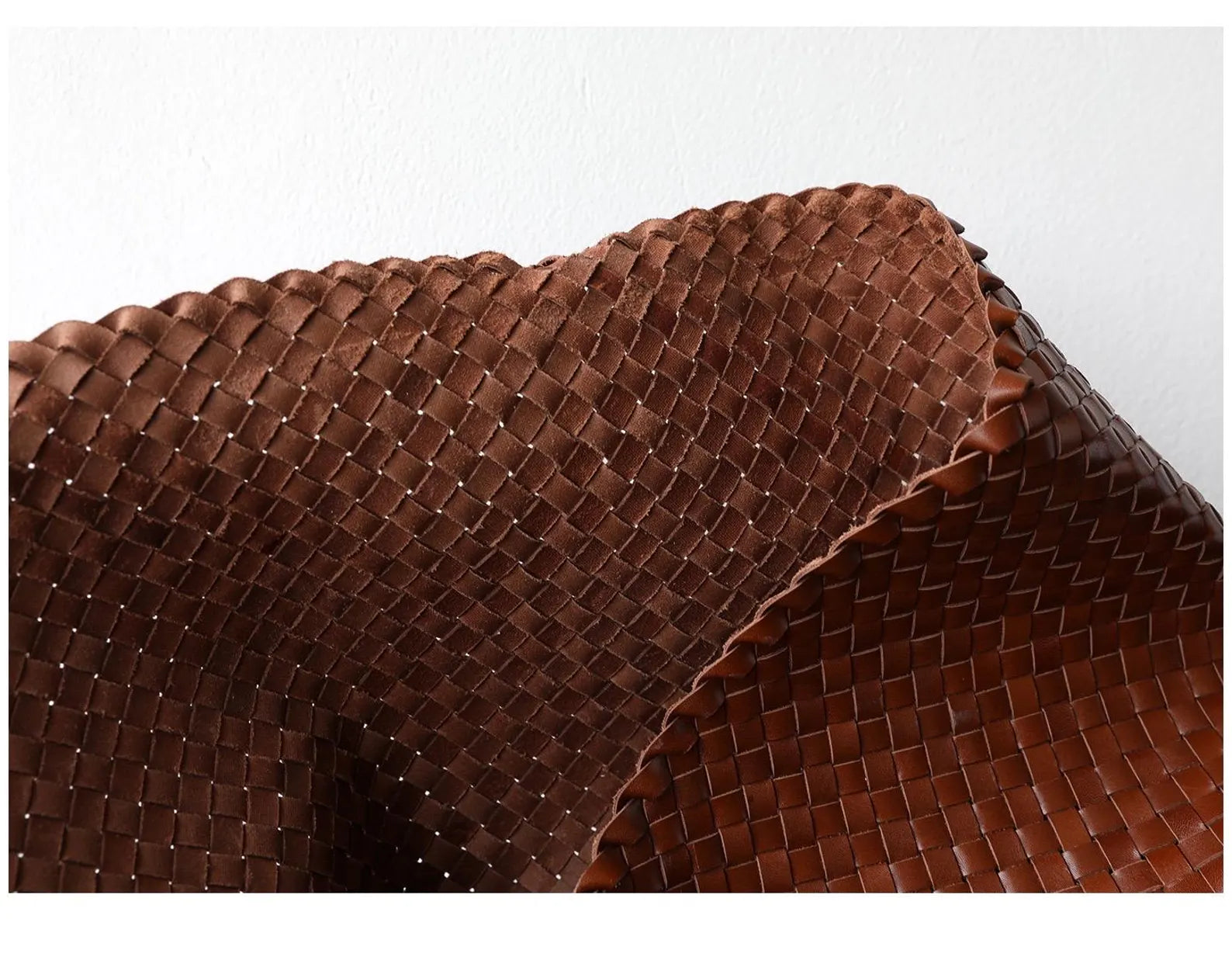 Minimalist Hand Woven Soft Sheepskin Leather Shoulder Crossbody Tote Bag