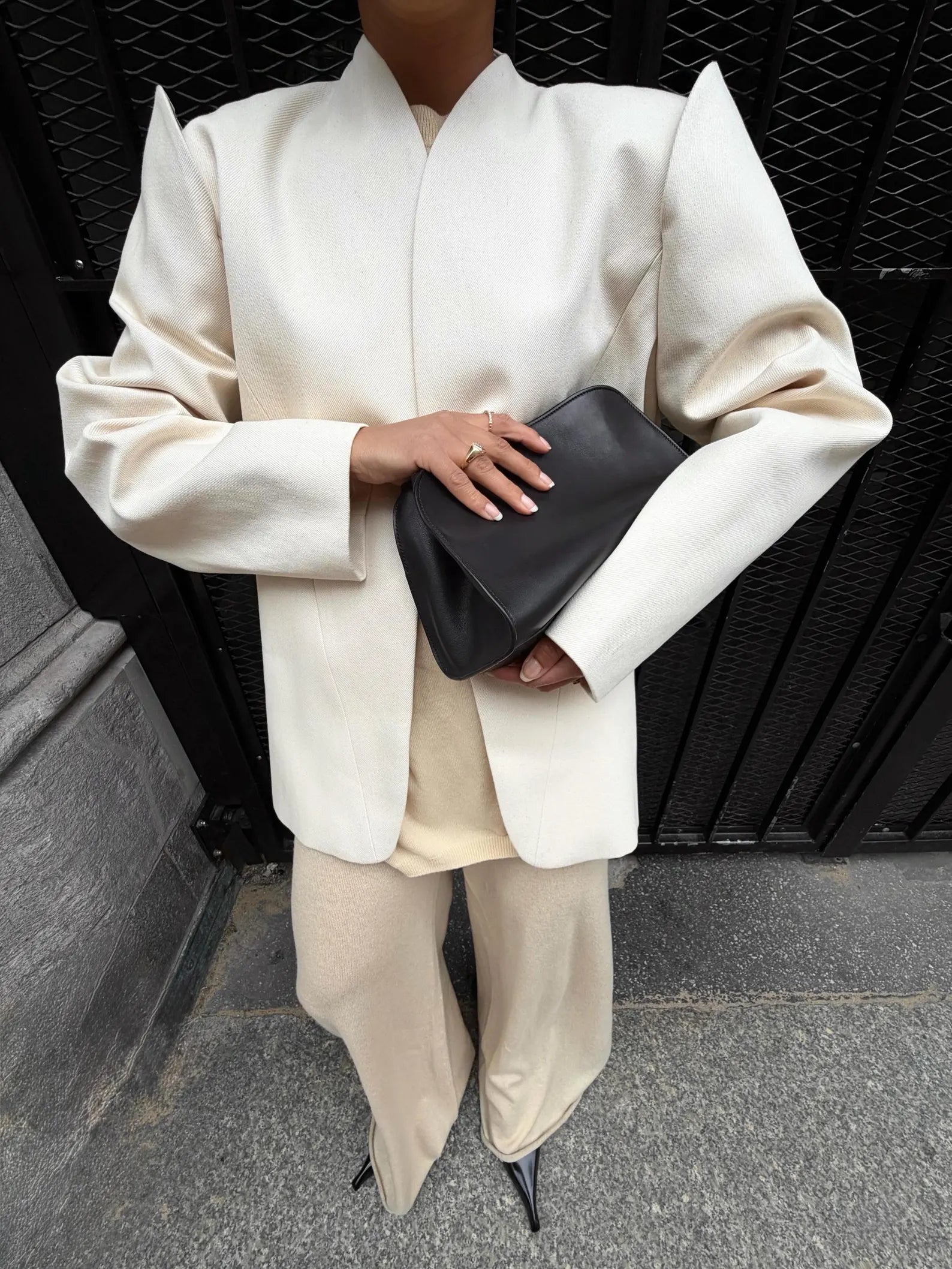 Minimalist Smooth Leather Convertible Clutch Shoulder Bag